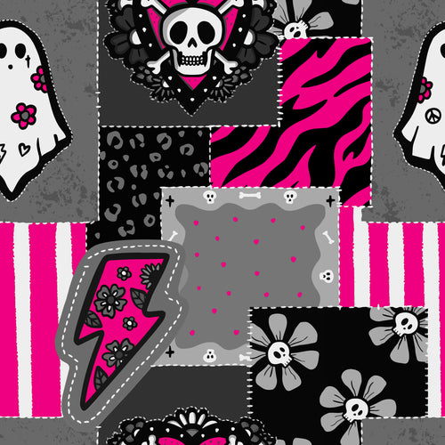FLEECE - Pink patchwork